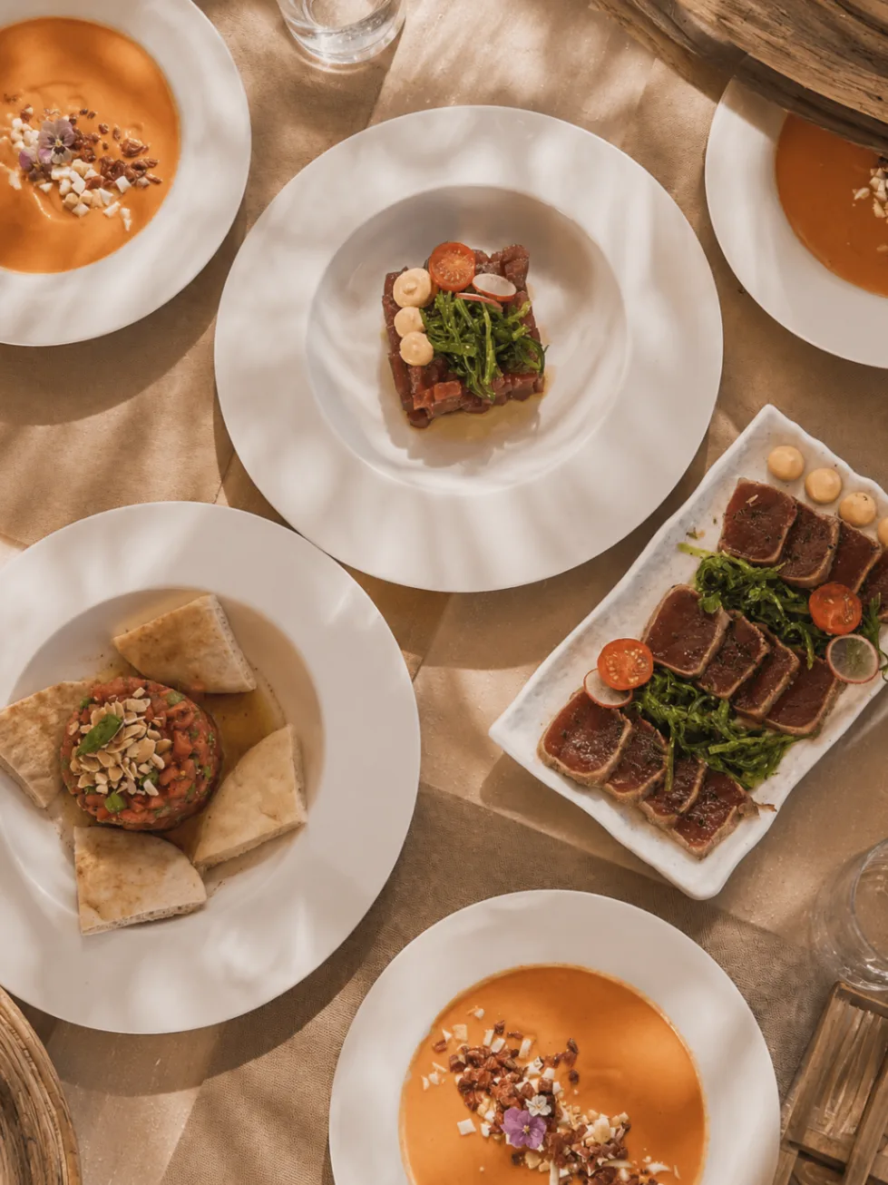 Refined seafood and chilled soup dishes served at SYLT Marbella